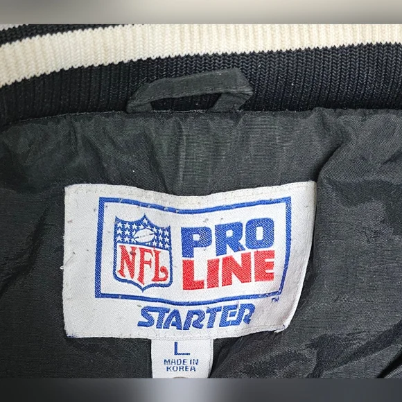 Vintage 1990's (L) Oakland Raiders Pro Line Starter Zip-Up Jacket & Backpack